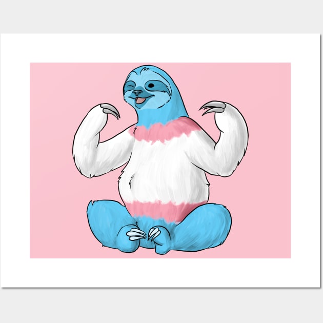 Trans Pride Sloth Wall Art by Khalico